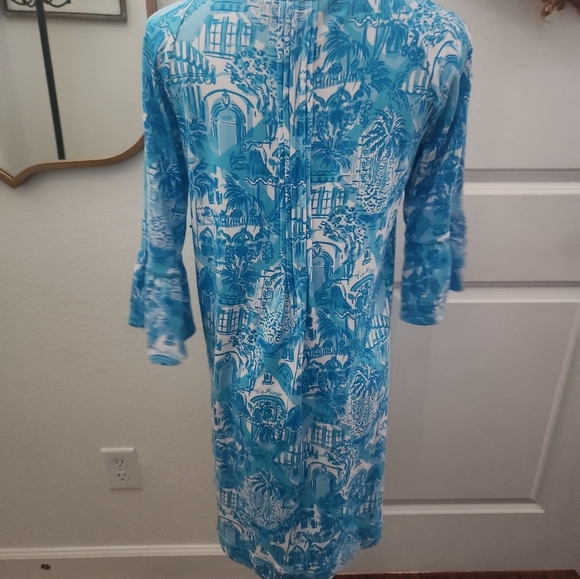 Lilly Pulitzer Krysta Tunic Dress in the "Amalfi Blue Sunny State of Mind" - Picture 4 of 5